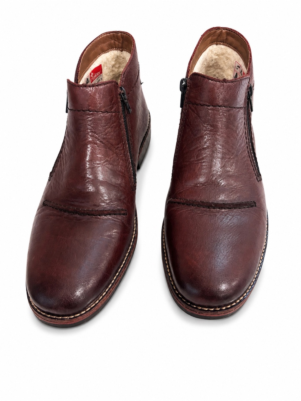 Rieker Men’s Warm-Lined Leather Winter Ankle Boots | US 12 / EU 46 | Brown |